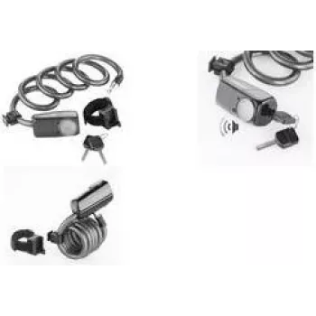 FISCHER FAHRRAD antivol en spirale anthracite avec serrure à clé et alarme 85908:FISCHER