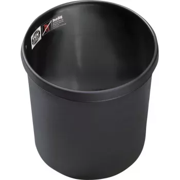 HELIT H6106495 corbeille à déchets ronde ignifuge, 18 L, noire