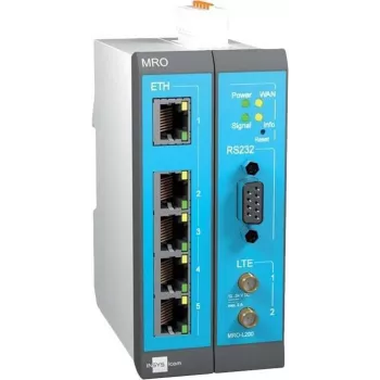 INSYS MoRoS icom MRO-L210 routeur LTE industriel, Ethernet WAN, 2x 10/100 Ethernet, bleu/gris/blanc 10019403