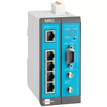 INSYS MoRoS icom MRO-L210 routeur LTE industriel, Ethernet WAN, 2x 10/100 Ethernet, bleu/gris/blanc 10019403