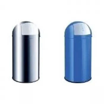 HELIT H2401495 corbeille à déchets ronde en acier noire 50 L avec couvercle à bascule
