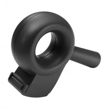 Dévidoir de ruban d'emballage portatif HELIT the bagel, plastique recyclé, noir, pour ruban 50 mm, noyau 76 mm H6380095