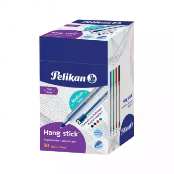 Stylo à bille Pelikan Hang Stick, transparent, couleurs d'encre assorties, 1,0 mm, jetable 400197418