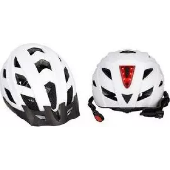 Casque de vélo FISCHER Urban Plus Atlanta S/M, coque en polycarbonate avec doublure EPS, feu arrière LED, filet anti-insectes, visière 720031
