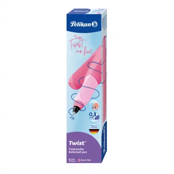 Stylo roller Pelikan Twist Berry Pink – ergonomique, pour droitiers et gauchers 300010121