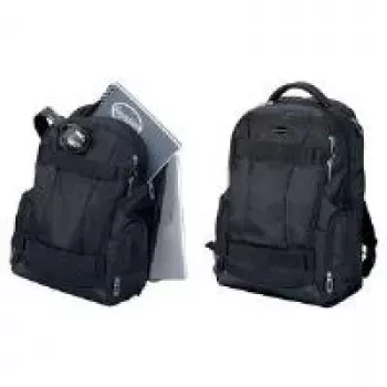 Sac à dos pour ordinateur portable LIGHTPAK Fanactic 20 L en polyester avec compartiment zippé rembourré latéral, dos et bretelles rembourrés, plusieurs poches, noir 24603