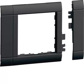 Cadre de recouvrement Hager GR0800A9011 pour entrée de câble OT800, 80 mm, noir graphite (RAL 9011)