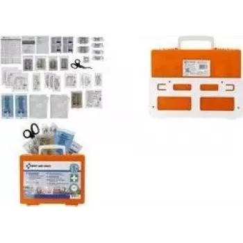 Boîte de premiers secours FIRST AID ONLY DIN 13157, orange, IP54, ABS, fixation murale P-51002 00