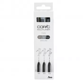 Fineliner COPIC Multiliner noir 0,5 mm, 3 pièces (22075633)