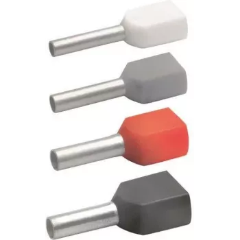 Embout de fil double Klauke 87313, 2 x 0,75 mm², gris