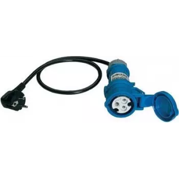 Adaptateur de mesure Benning prise Schuko vers prise CEE caravane 16 A 3 broches bleu (044143)