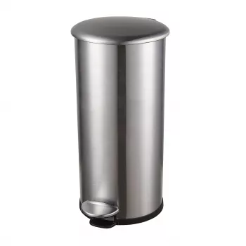 HELIT the zinc Poubelle à pédale 12 L argent acier inoxydable ronde Soft-Close H2406500