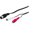 Câble audio Wentronic AVK 114-150 1,5 m DIN 5 broches vers 2x RCA mâle - noir 50014
