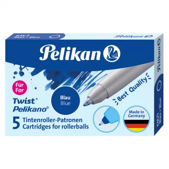 Cartouches d'encre pour roller Pelikan, lot de 5, bleu (824705)