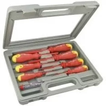 TECLINE Ensemble de 8 tournevis isolés VDE en boîte transparente 94918