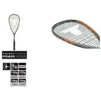 TALBOT TORRO Power 4000 Raquette de squash, noir/orange, équilibrée offensive, construction en Y 251004