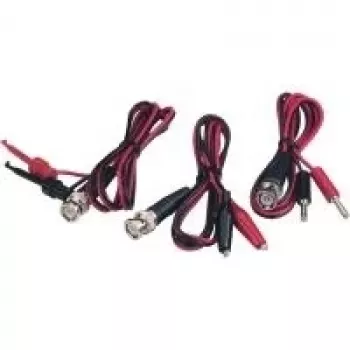 Ensemble de cordons de mesure BNC Voltcraft avec pinces crocodile, 0,8 m, noir/rouge (KC300IAB)