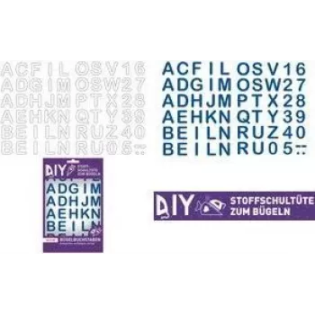 Lettres à repasser ROTH pour cornet scolaire en tissu DIY, blanc, alphabet A-Z, feuille 150 x 210 mm, 1 feuille 658116