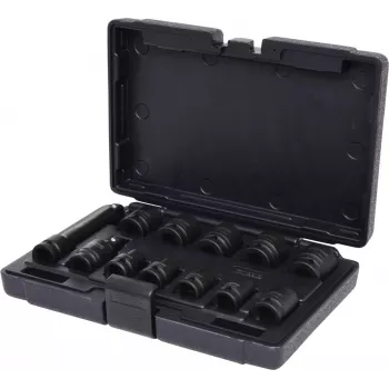 Coffret de douilles à chocs hexagonales KS TOOLS 1/2 inch, courtes, 12 pièces (515.0112)