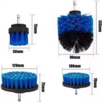 Ensemble d'embouts brosses pour perceuse KS TOOLS BT103110, 4 pièces, queue hexagonale, soies en nylon