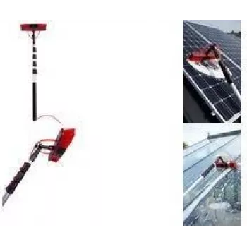 Brosse de nettoyage pour panneaux solaires IWH avec perche télescopique, raccord de tuyau et réservoir de shampooing, 3,5 m 00205