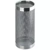 Porte-parapluies en métal HELIT H2515500, design perforé, chrome, rond, diamètre 240 mm, hauteur 490 mm