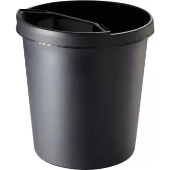 helit H6105895 poubelle ronde en plastique 18L noire 31x32cm