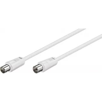 Câble d'antenne TECLINE Wentronic Goobay, blanc, 20 m - connecteur coaxial IEC mâle vers connecteur coaxial IEC femelle (50125)