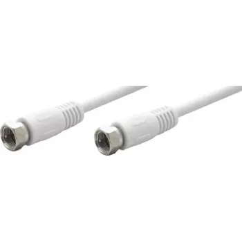 Câble de connexion satellite TECLINE Wentronic Goobay, 100 % blindé, blanc, 10 m - connecteur F vers connecteur F (50741)