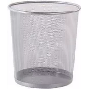 Corbeille à papier en treillis métallique Westcott, 12,3 L, argent, ronde, 230 x 270 mm E-744607 00