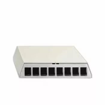 Boîtier de panneau de brassage Rutenbeck PP-UM A-8 Ap rw, 8 ports, montage en saillie, blanc pur 23911108