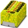 Bloc de distribution Phoenix Contact PTFIX 10/12X4-GNYE, Push-in, 10 mm², vert/jaune 1153438