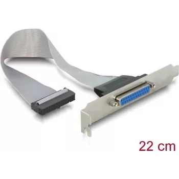 Équerre de fixation Delock 1 x port parallèle DB25 femelle vers 26 broches IDC - 25 cm 84300