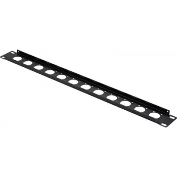 Panneau de brassage 19 pouces 1U 12 ports Renkforce, plaque frontale pour prises XLR/USB/BNC, noir (RF-7116962)