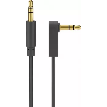 Wentronic Goobay câble jack stéréo 3,5 mm, 1 m, noir, droit vers coudé 90°, mâle vers mâle 67783