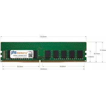 PHS-memory 32 Go DDR4 ECC UDIMM 3200MHz PC4-25600E pour QNAP TS-h2477XU-RP-3700X-32G SP565903