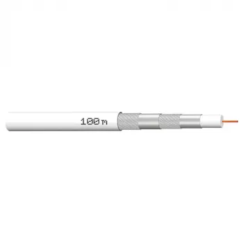 Câble coaxial Megasat 100 m, blindage quadruple, 120 dB, 75 ohms, prêt pour connecteur F 100066