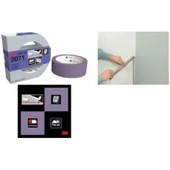 Ruban de masquage pour peintre 3M 2071, 36 mm x 50 m, violet, bords nets, pour surfaces sensibles PT207136