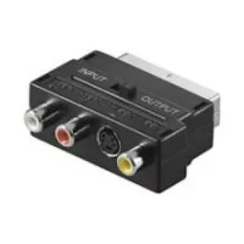 Adaptateur Wentronic AVK 196 SCART vers 3x RCA + S-Video, mâle vers femelle, noir 50123