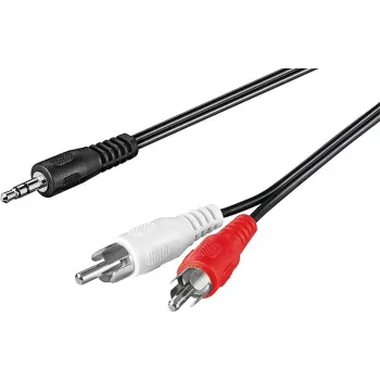Câble adaptateur Wentronic Goobay jack 3,5 mm vers 2x RCA, 20 m, noir 50779