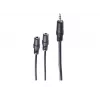 Câble adaptateur audio Y shiverpeaks BASIC-S, jack stéréo 3,5 mm mâle vers 2x douilles jack stéréo 3,5 mm, 0,2 m, noir BS30761