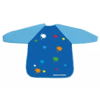 Tablier de peinture pour enfants Faber-Castell EBERHARD FABER EFA Color, bleu, manches longues, taille unique, 4-9 ans, blister 579903