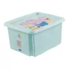 Boîte de rangement keeeper karolina Peppa Pig, 24 litres, boîte pivotante/empilable avec couvercle, PP, aigue-marine, 1 pièce 1223762433600