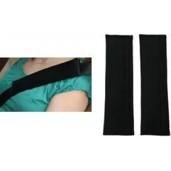 Coussinets de ceinture de sécurité IWH Alcantara, noir, ensemble de 2 pièces – confort doux façon daim, prévient les frottements, ajustement universel 074006