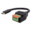 Câble adaptateur EXSYS USB-C mâle vers bornier 5 broches avec bouton-poussoir, USB 2.0, 15 cm EX-49123