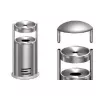 Capot de protection contre les intempéries Kerkmann pour cendrier sur support de sécurité, acier inoxydable, 1 pièce (6292)