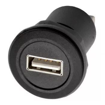 Adaptateur encastrable USB 2.0 EXSYS EX-49212, USB-A femelle vers USB-A femelle, noir