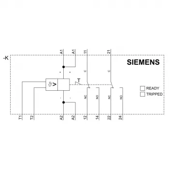 Relais de protection thermique moteur Siemens SIRIUS 3RN2 3RN2011-1BA30, 24 V AC/DC, 1 NO + 1 NC, bornes à vis, rail DIN