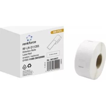 Étiquettes d'adresse DYMO 11355 compatibles Renkforce RF-6027854 51 x 19 mm papier blanc adhésif permanent 500 étiquettes/rouleau