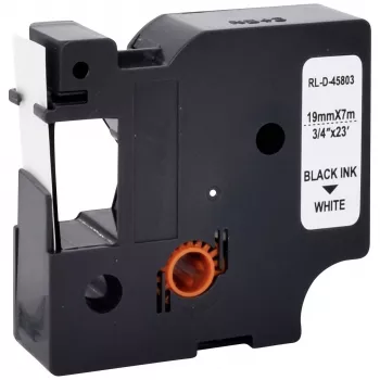 Cassette de ruban d'étiquetage DYMO D1 compatible Renkforce RF-LT-D45803, 19 mm, blanc/noir, 7 m RF-6027838